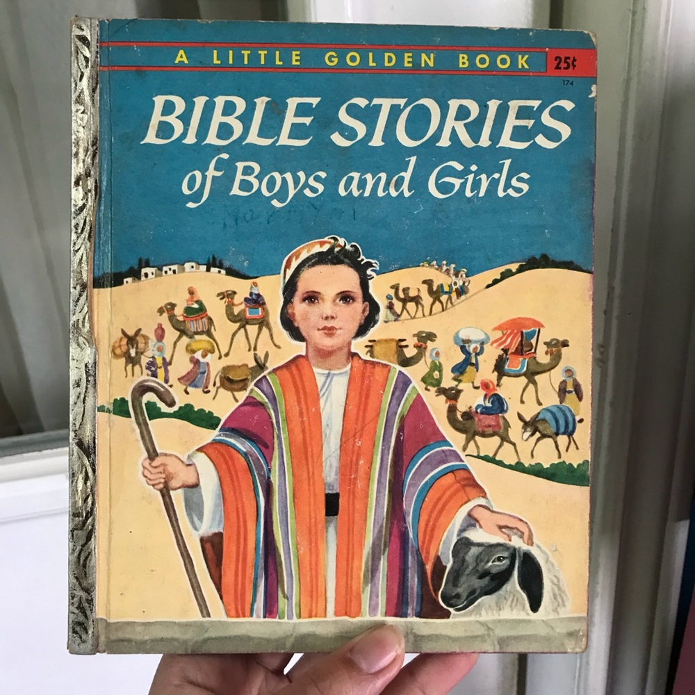 1953 A Little Golden B O O K- Bible Stories of Boys and G I R L S